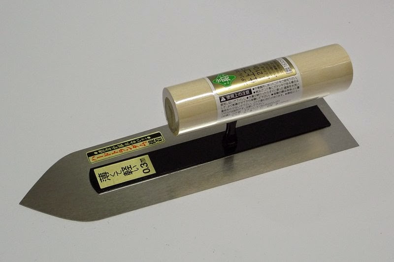 Japanese fine plastering trowel, stainless steel, pointed